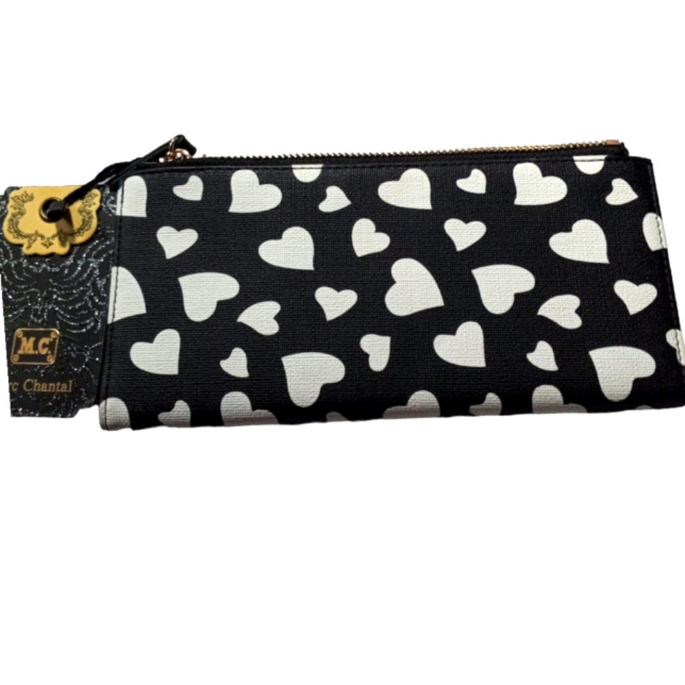 Mark Chantal Black/White Hearts Wallet